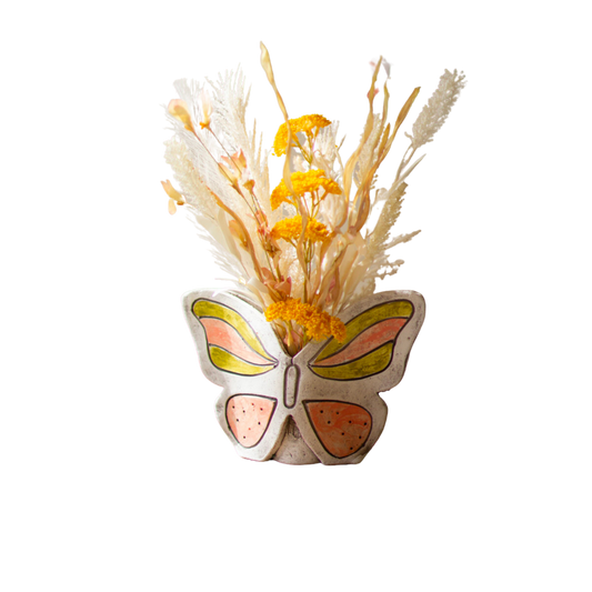 Clay Butterfly Vase