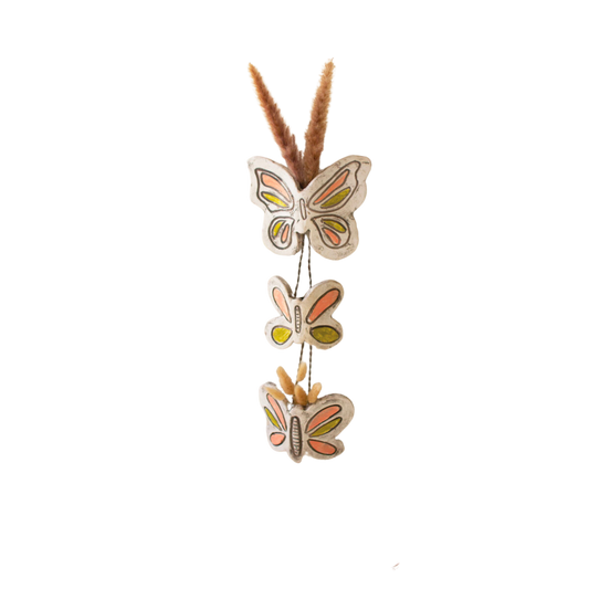 Hanging Clay Butterfly Vases