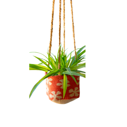 Printed Jute Hanging Planter