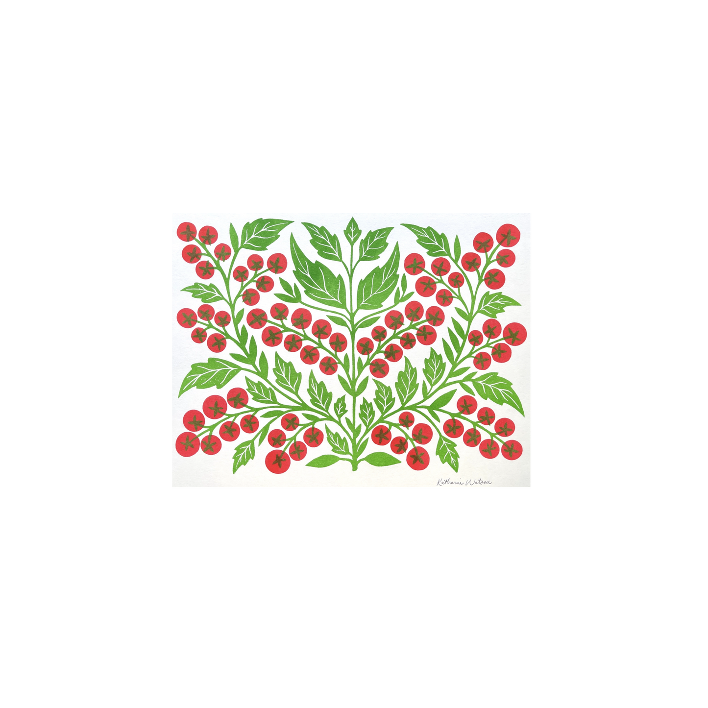 Garden Series: Cherry Tomato Risograph Print II