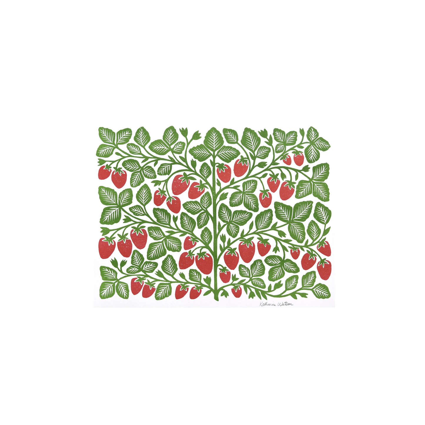 Garden Series: Strawberry Risograph Art Print