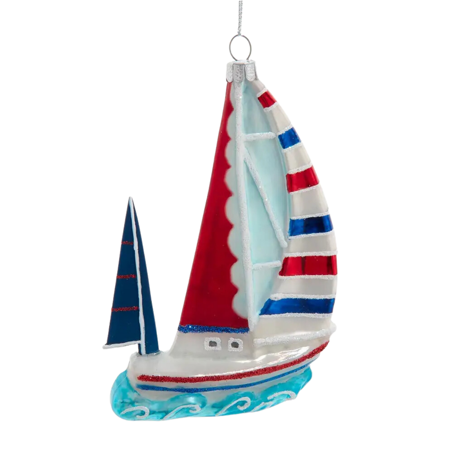 Noble Gems Red,White & Blue Sailboat Ornament
