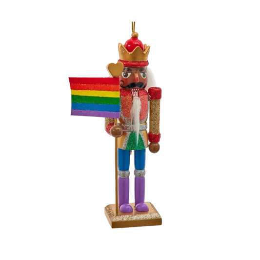 Wooden Black Gay Pride Nutcracker Ornament