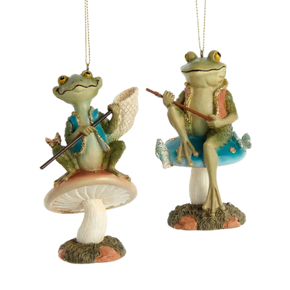 Fishing Frogs Ornament