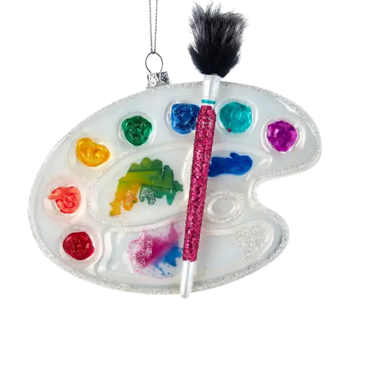 Glass Water Color Palette Ornament