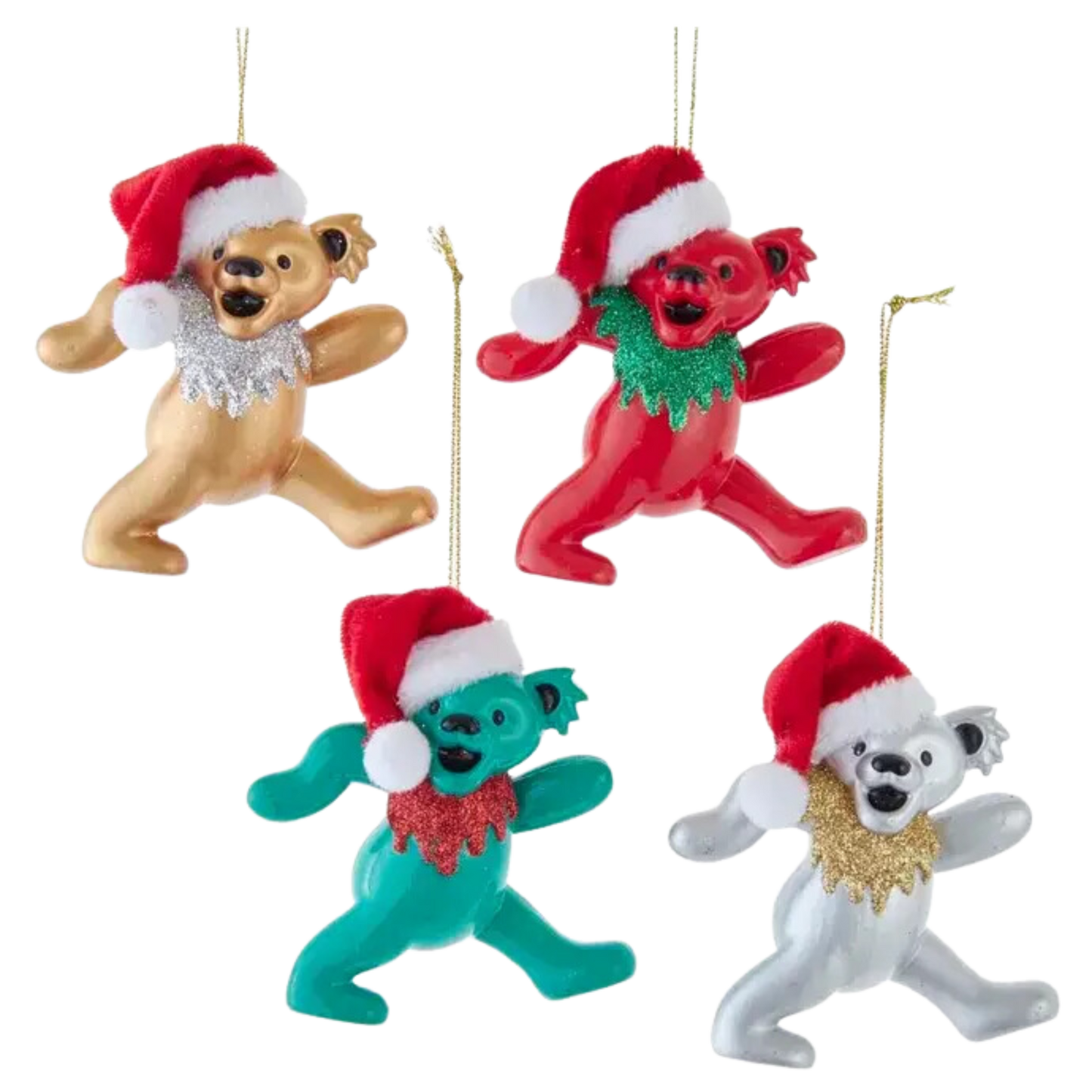 Grateful Dead Bears + Santa Hat