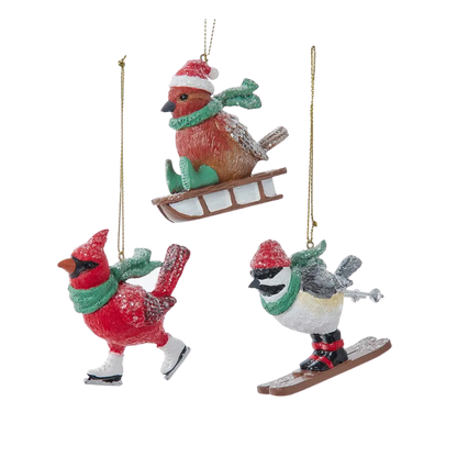 Winter Resin Bird Ornaments