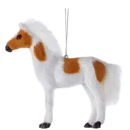 Plastic Plush Horse Ornament