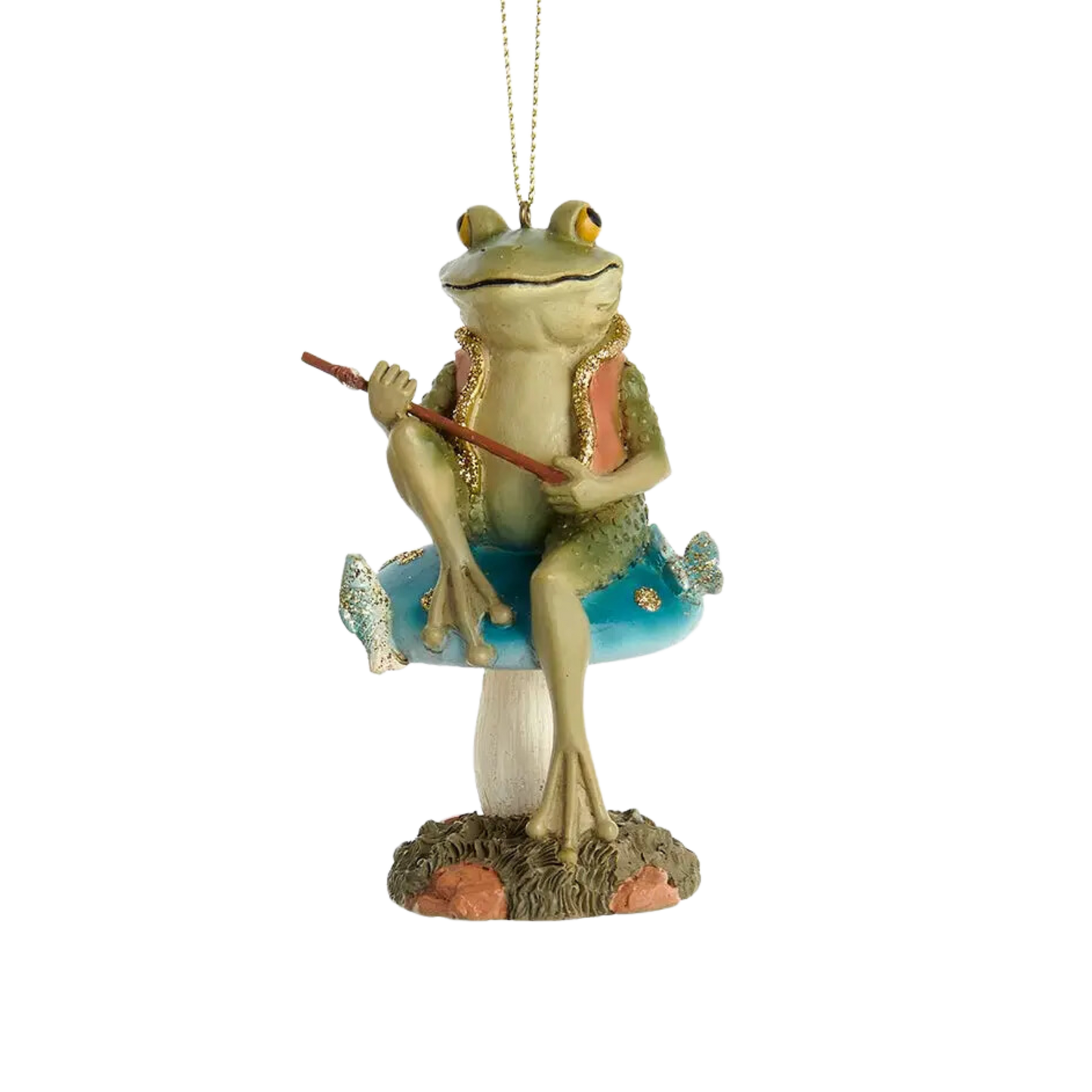 Fishing Frogs Ornament