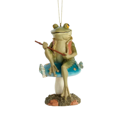 Fishing Frogs Ornament