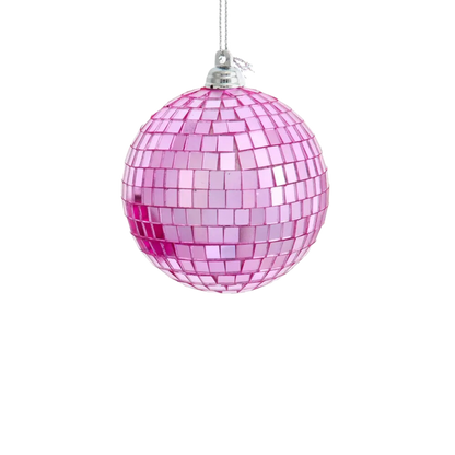 Pink Mirror Glass Disco Ball Ornament