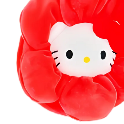 Sanrio Charaters Flower Plush Purse, Key Chain Zipper Charm