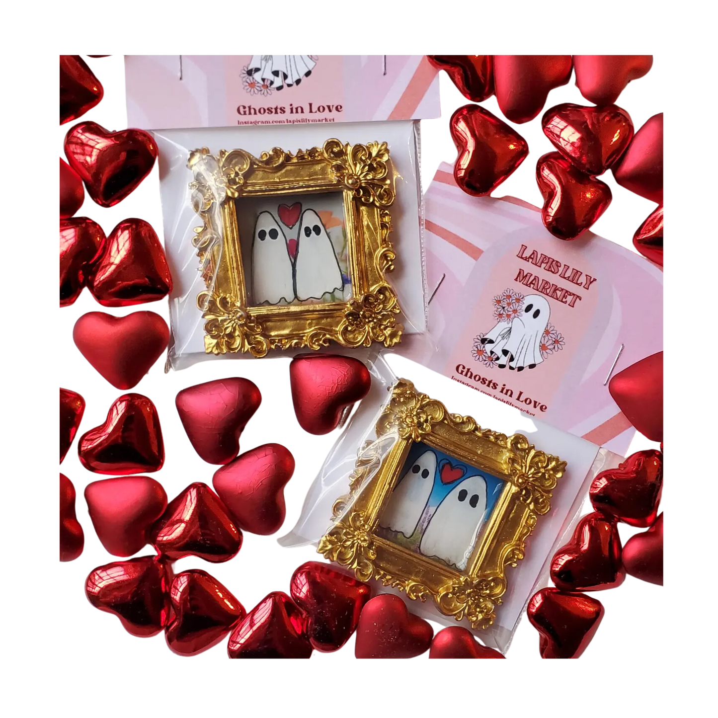 Ghosts In Love Mini Art Magnet