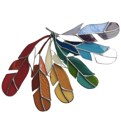 Large Stained Glass Feather