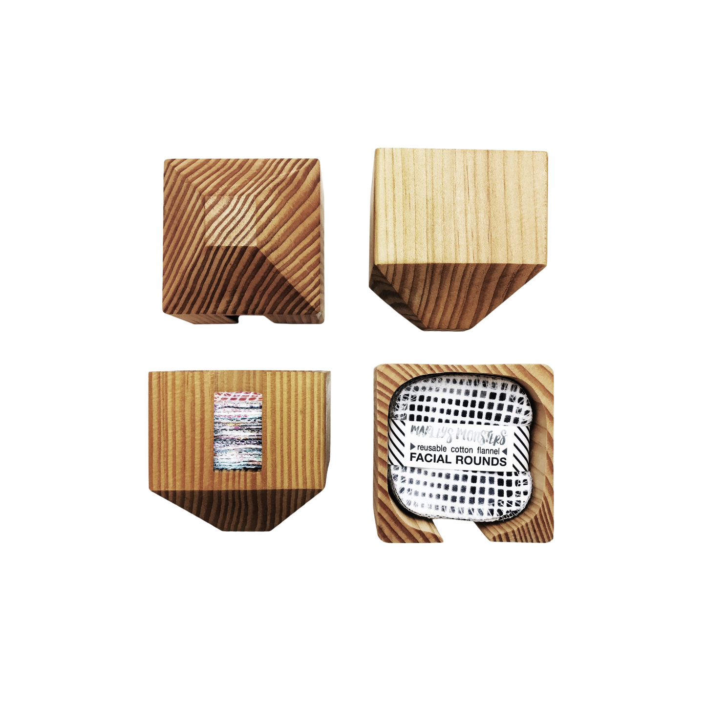 Facial Rounds Container - Wood