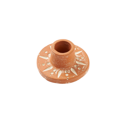 Daksha Terracotta Moon Taper Candle Holder