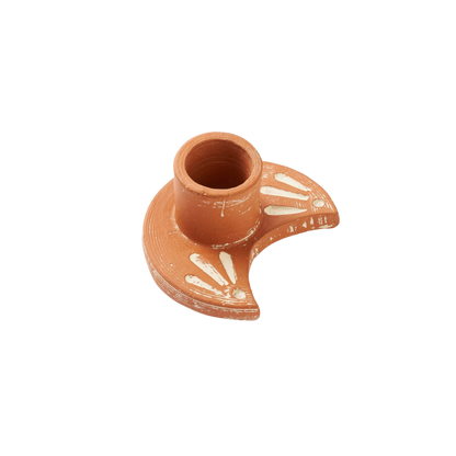 Daksha Terracotta Moon Taper Candle Holder