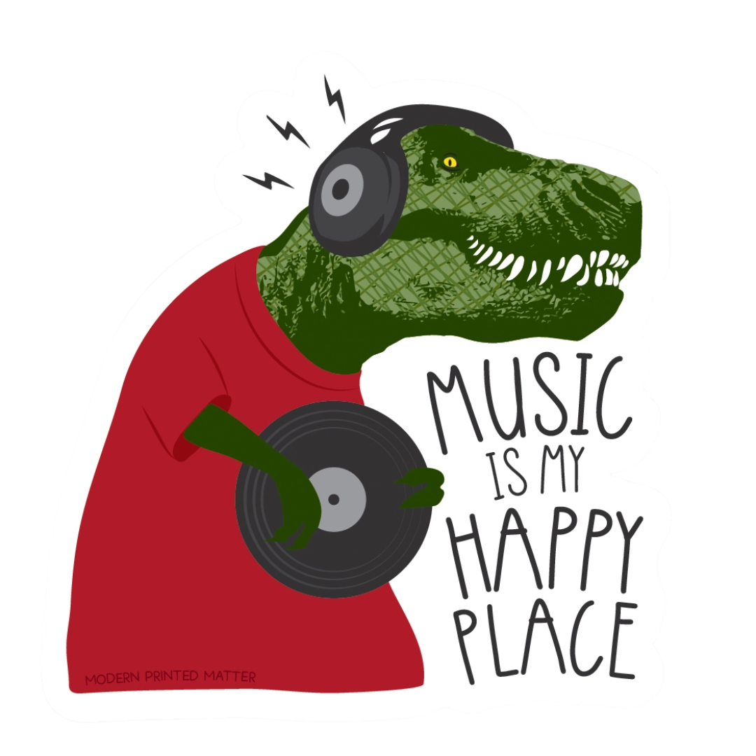 Music Is My Happy Place Sticker