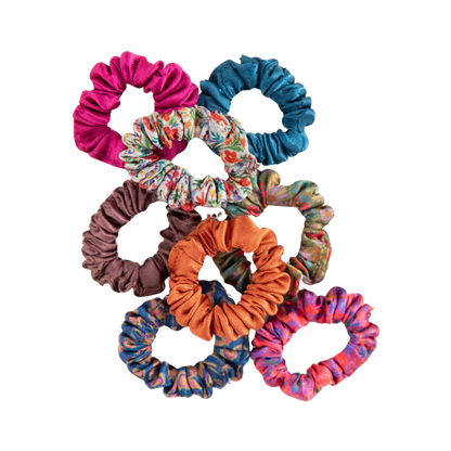 Mini Satin Scrunchie, Set of 8