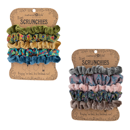 Print and Velvet Scrunchies