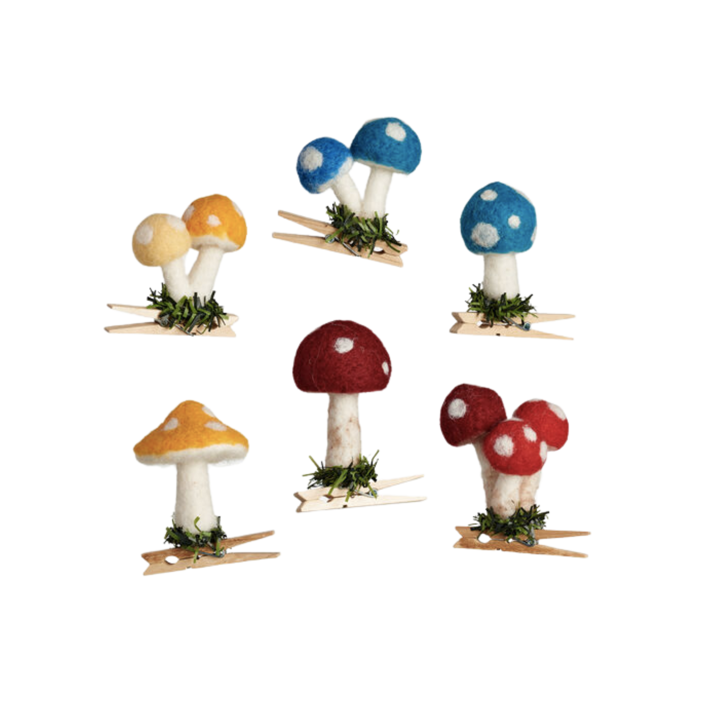 Clip On Felt Mushroom Ornament