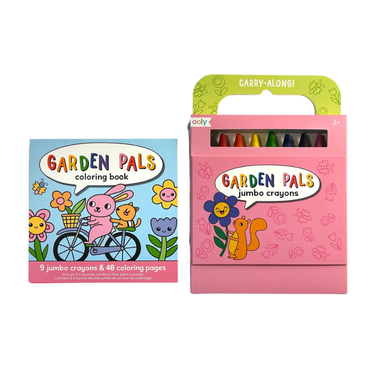 Coloring Book and Crayon Set - Garden Pals