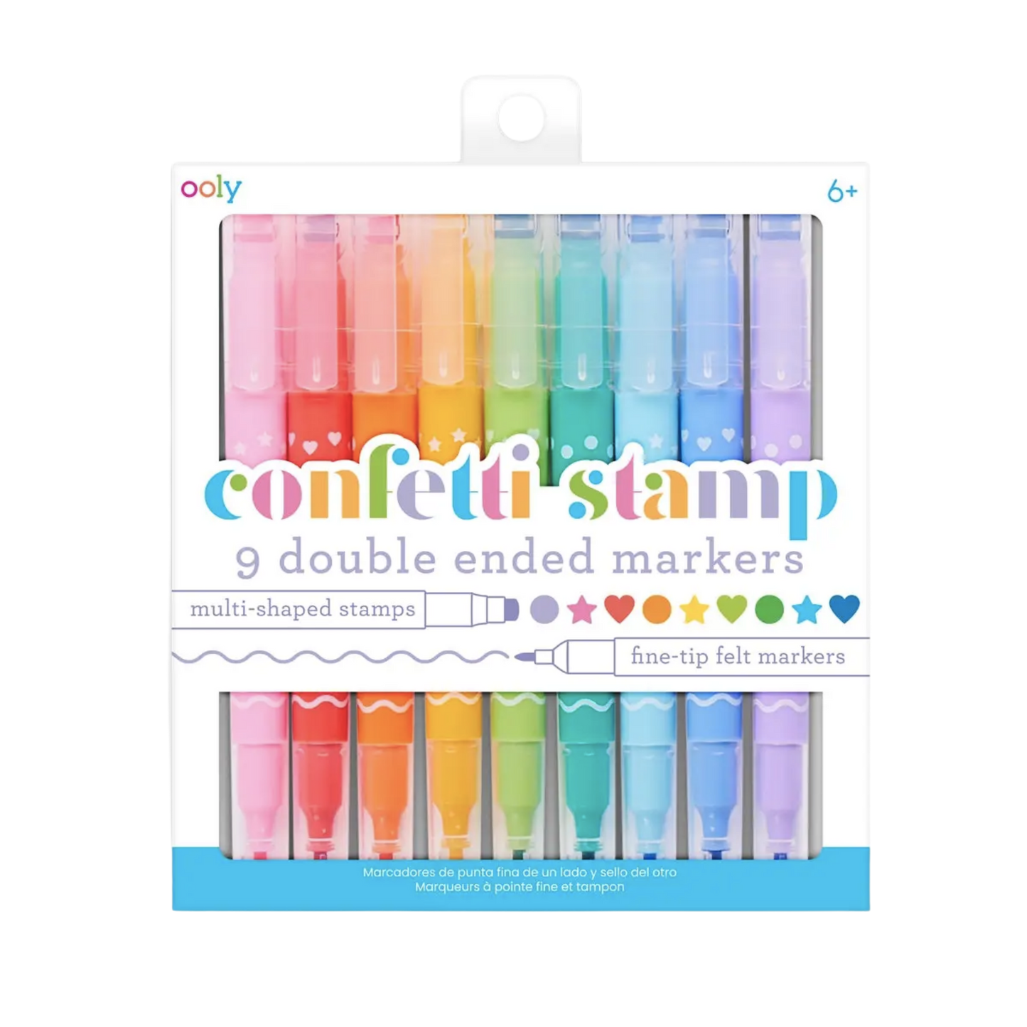 Confetti Stamp Double Ended Markers - Set of 9