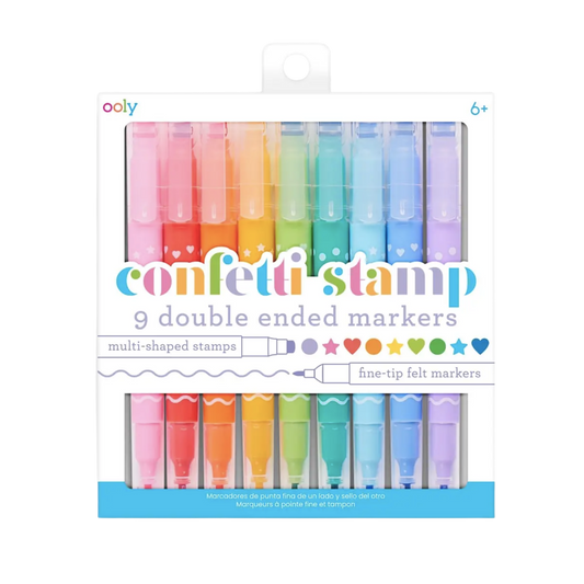 Confetti Stamp Double Ended Markers - Set of 9