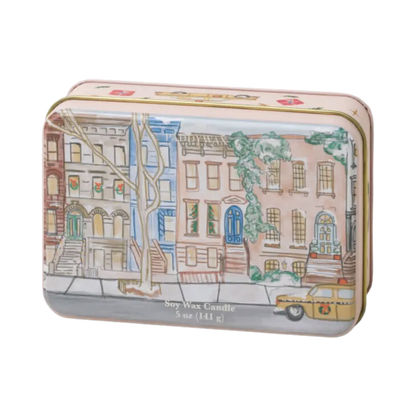 Holiday Illustrated 5 oz Candle Tin