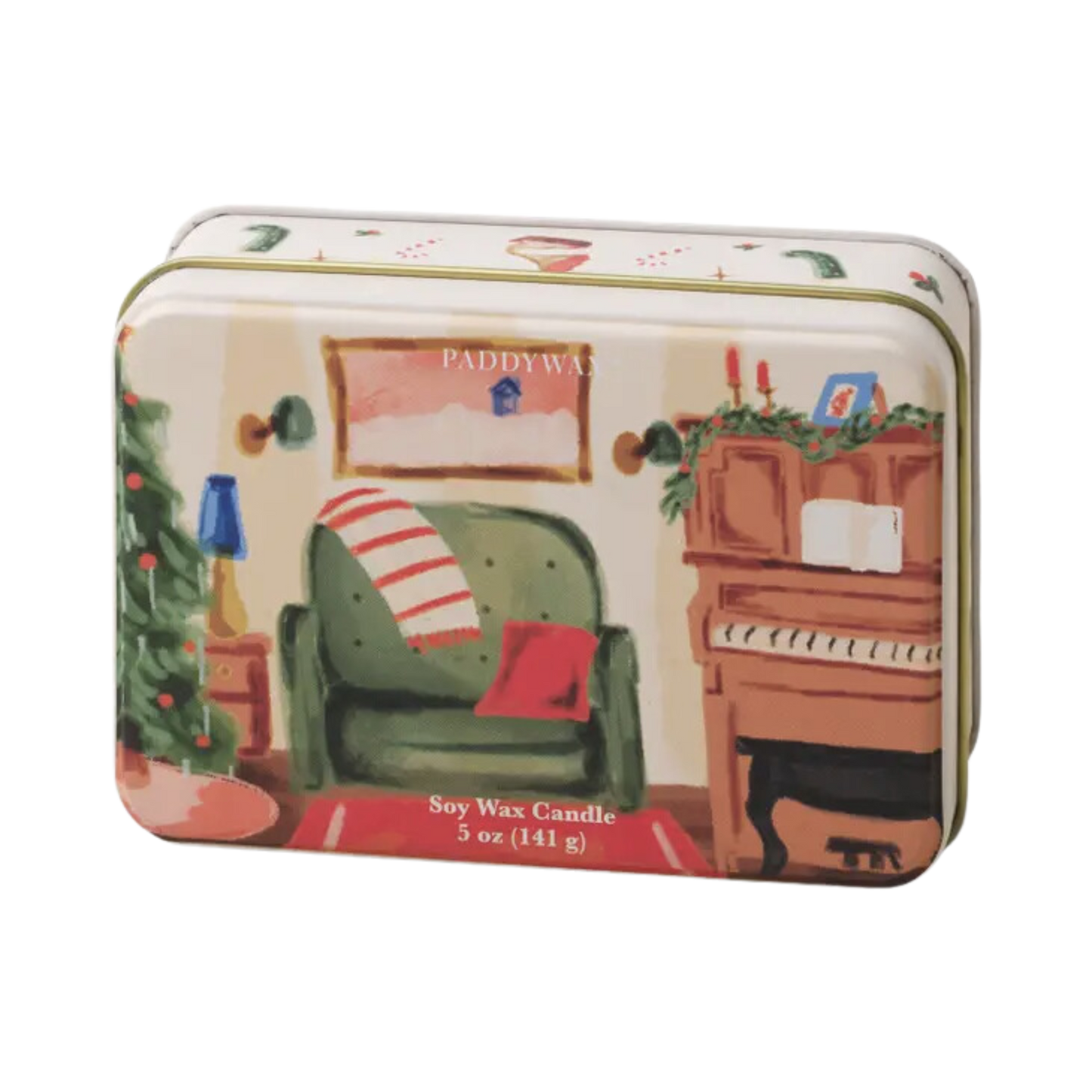 Holiday Illustrated 5 oz Candle Tin