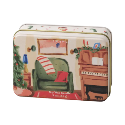Holiday Illustrated 5 oz Candle Tin