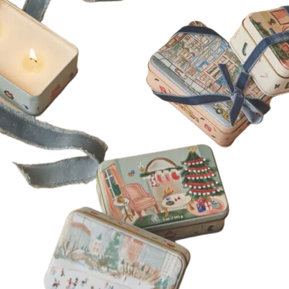 Holiday Illustrated 5 oz Candle Tin