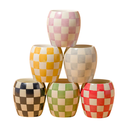 Checkmate 11oz Checker Candle Checkered Porcelain Vessel Candle