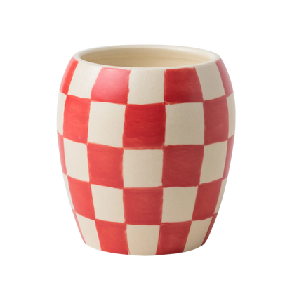 Checkmate 11oz Checker Candle Checkered Porcelain Vessel Candle