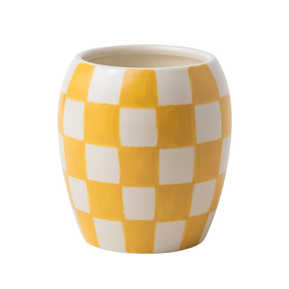 Checkmate 11oz Checker Candle Checkered Porcelain Vessel Candle