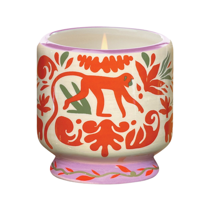 A Dopo 8oz Handpainted Ceramic Candle