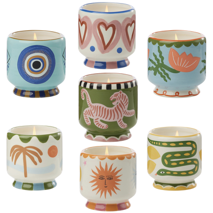 A Dopo 8oz Handpainted Ceramic Candle