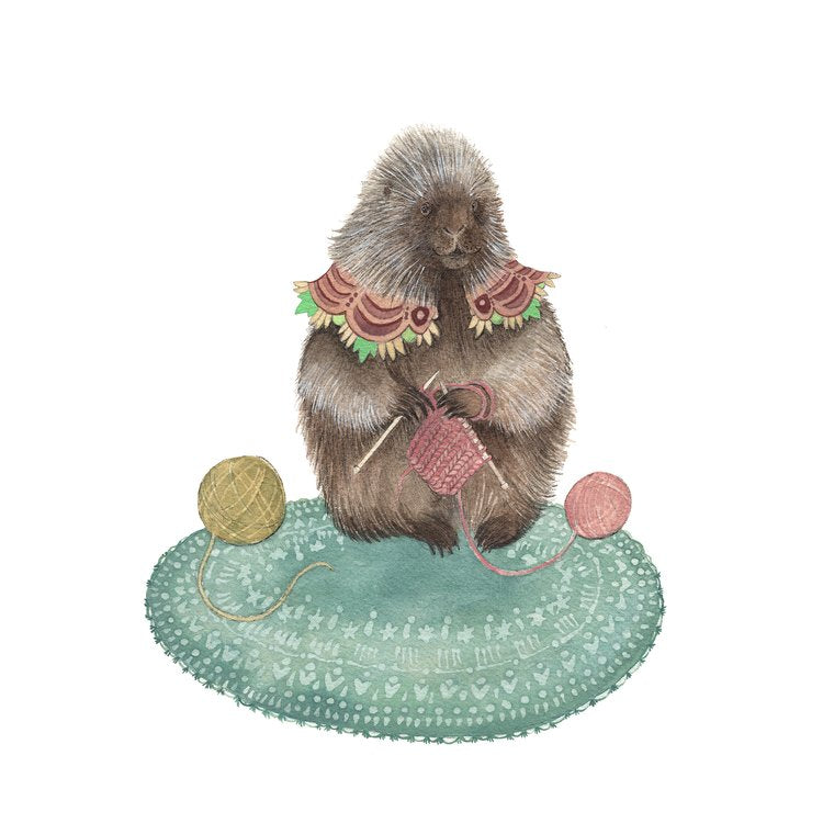 Padma's Knitting - Art Print