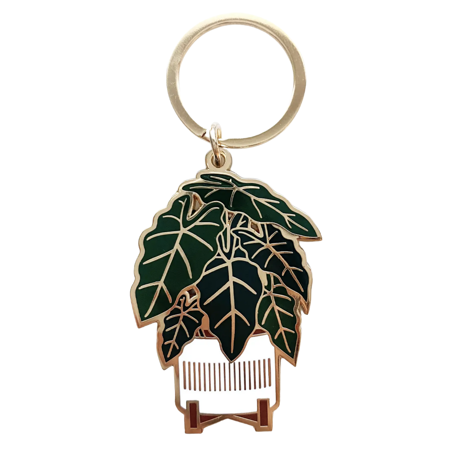 Alocasia Frydek Plant Keychain