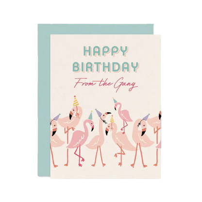 Flamingo Gang Birthday Card