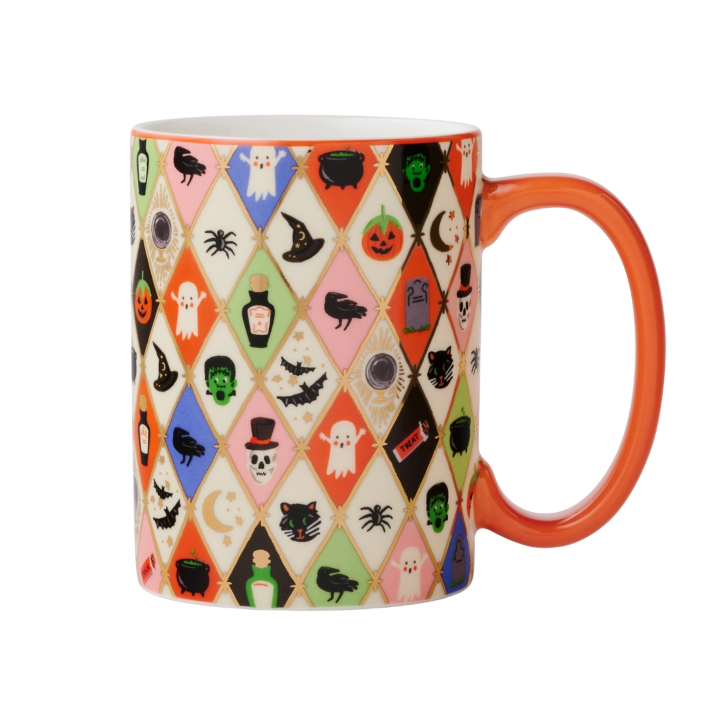 Halloween Argyle Porcelain Mug