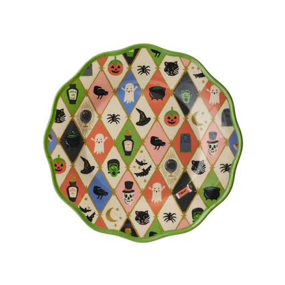 Halloween Argyle Melamine Dessert Plates