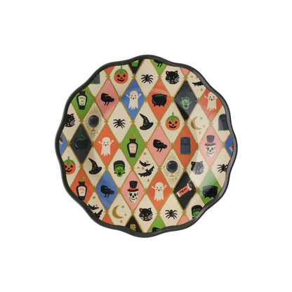 Halloween Argyle Melamine Dessert Plates