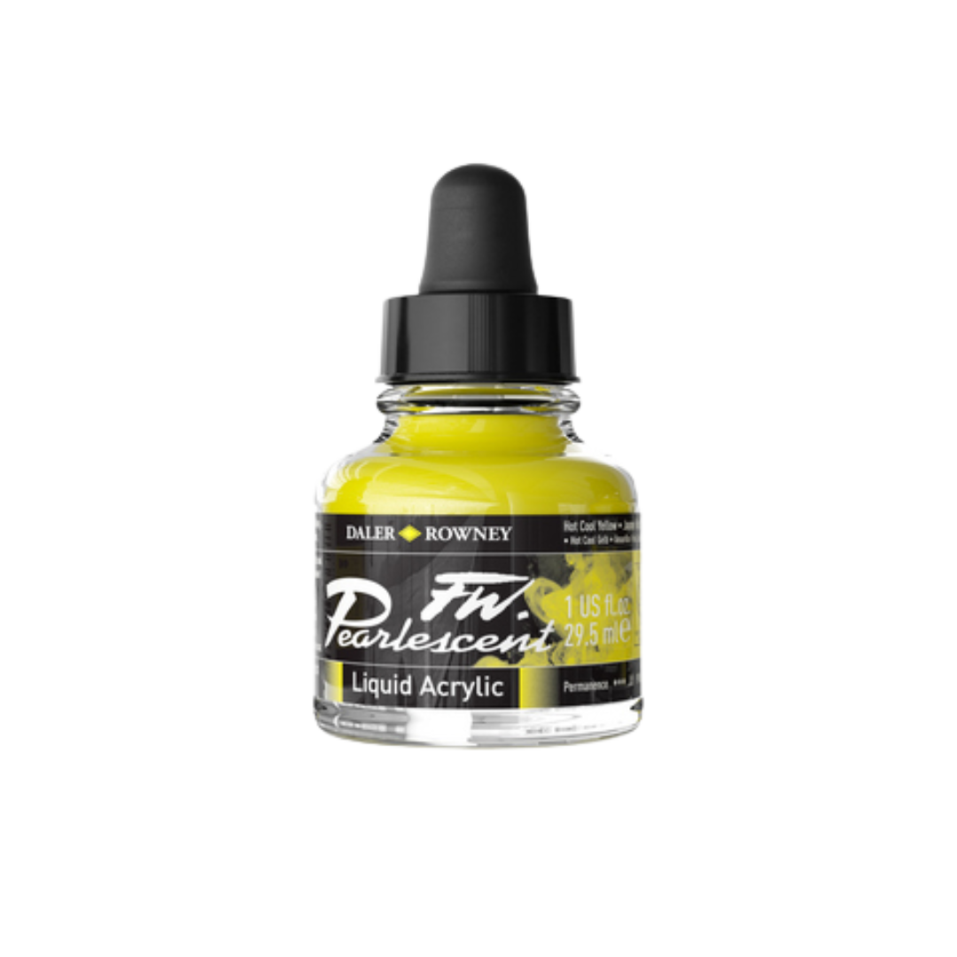 FW Pearlescent Liquid Acrylic Ink 1oz - Hot Cool Yellow