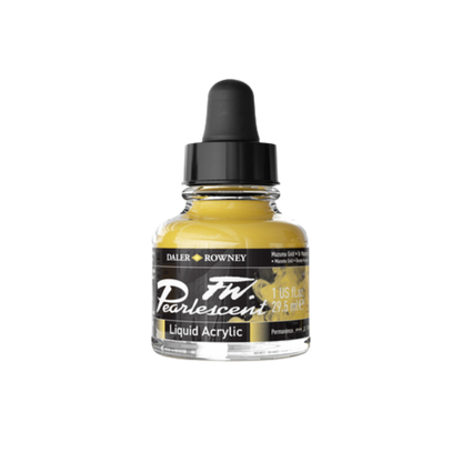 FW Pearlescent Liquid Acrylic Ink 1oz - Mazuma Gold