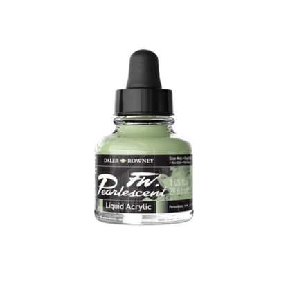FW Pearlescent Liquid Acrylic Ink 1oz - Silver Moss