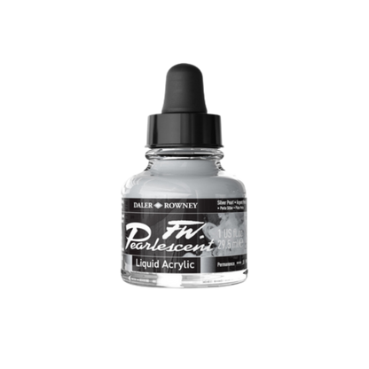 FW Pearlescent Liquid Acrylic Ink 1oz - Silver Pearl