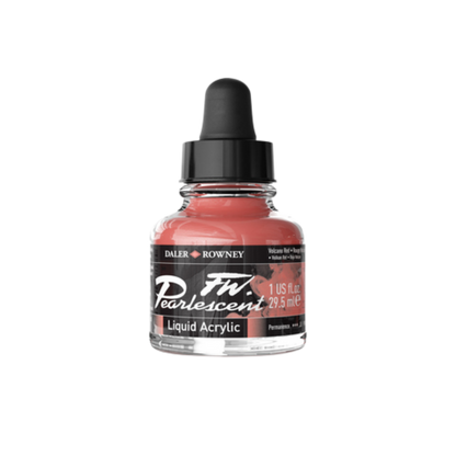 FW Pearlescent Liquid Acrylic Ink 1oz - Volcano Red