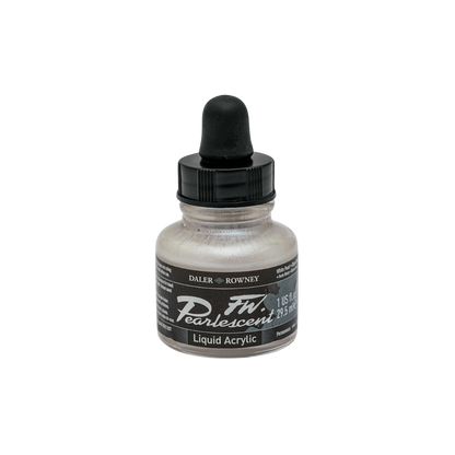 FW Pearlescent Liquid Acrylic Ink 1oz - White Pearl