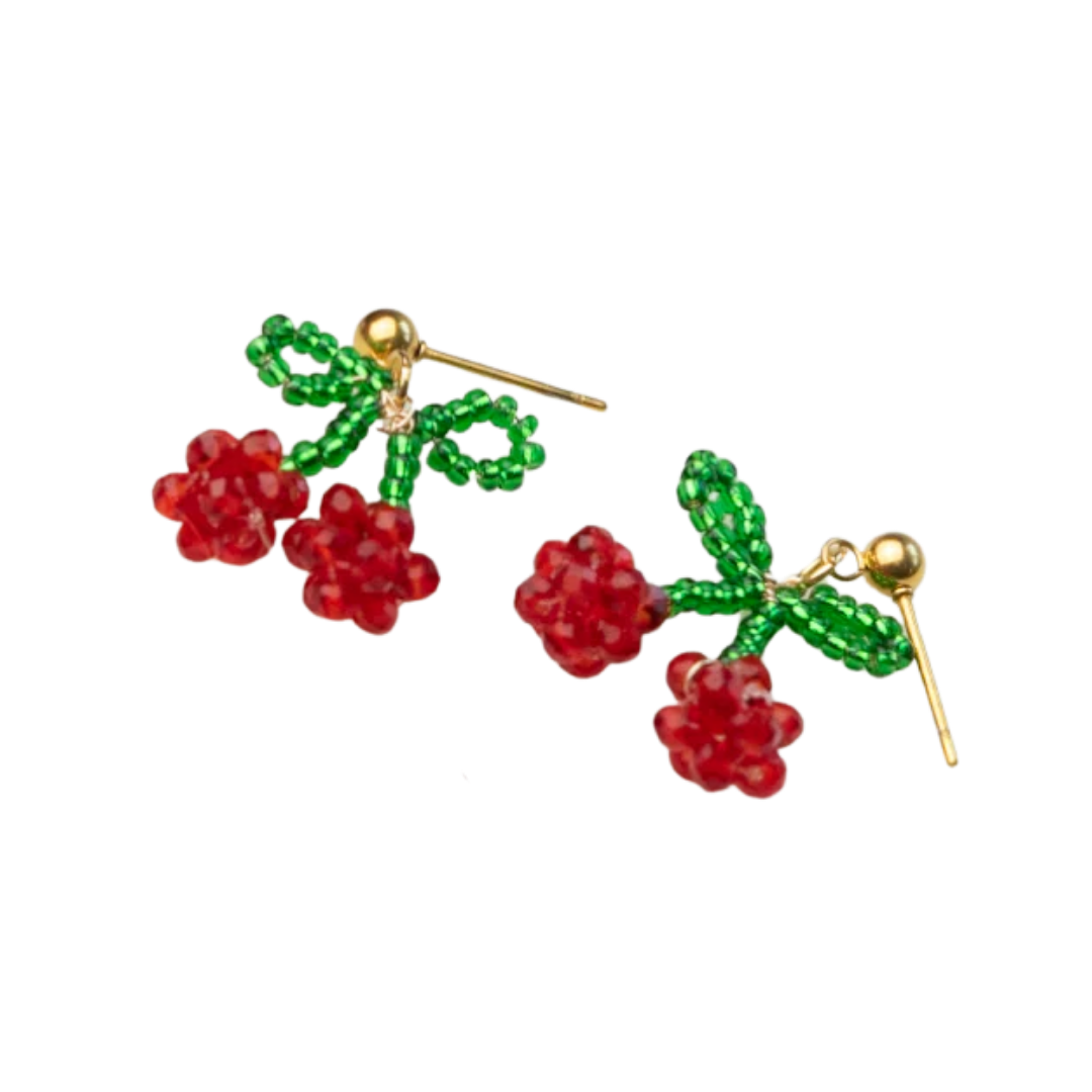 Mon Cherry 18k Goldplated Earrings